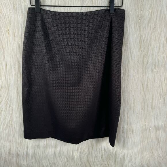 Tahari Womens Wallace Black Brown Blazer Pencil Skirt Set Geometric Print Sz 6 - Picture 8 of 11